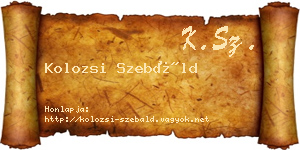 Kolozsi Szebáld névjegykártya